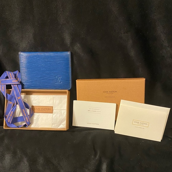Louis Vuitton Blue EPI ID Card Holder - Picture 1 of 7